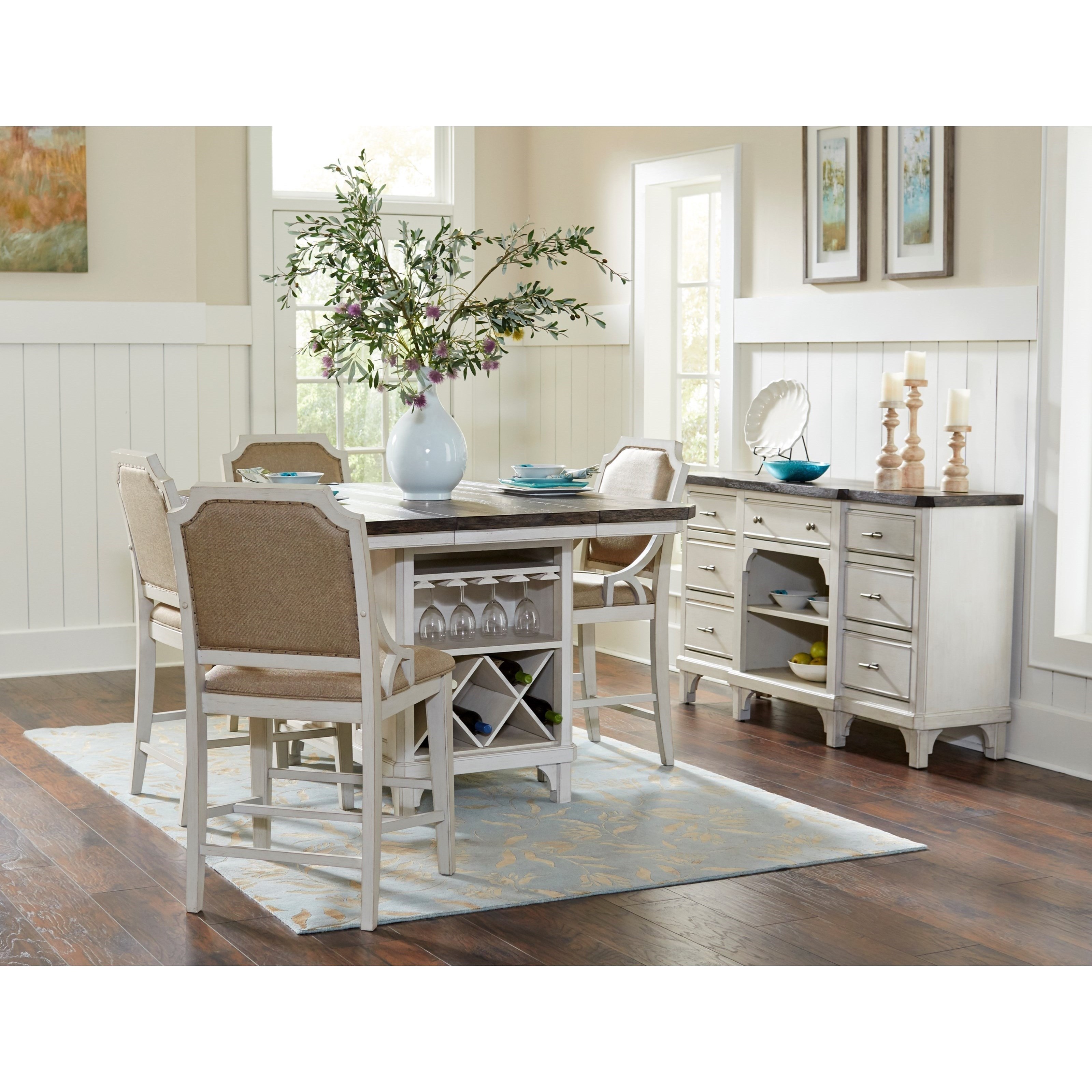 Avalon Furniture Mystic Cay 5Piece Kitchen Island Table Set Zak's